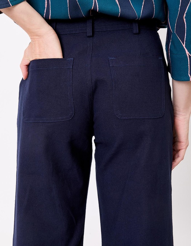 Pantalon droit coton bio &eacute;pais imprim&eacute; La Fianc&eacute;e