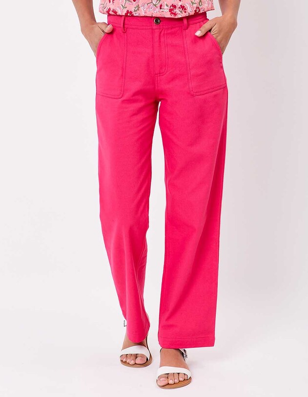 Pantalon droit coton bio &eacute;pais imprim&eacute; La Fianc&eacute;e