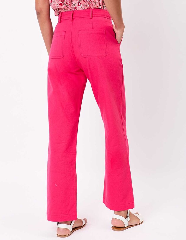 Pantalon droit coton bio &eacute;pais imprim&eacute; La Fianc&eacute;e