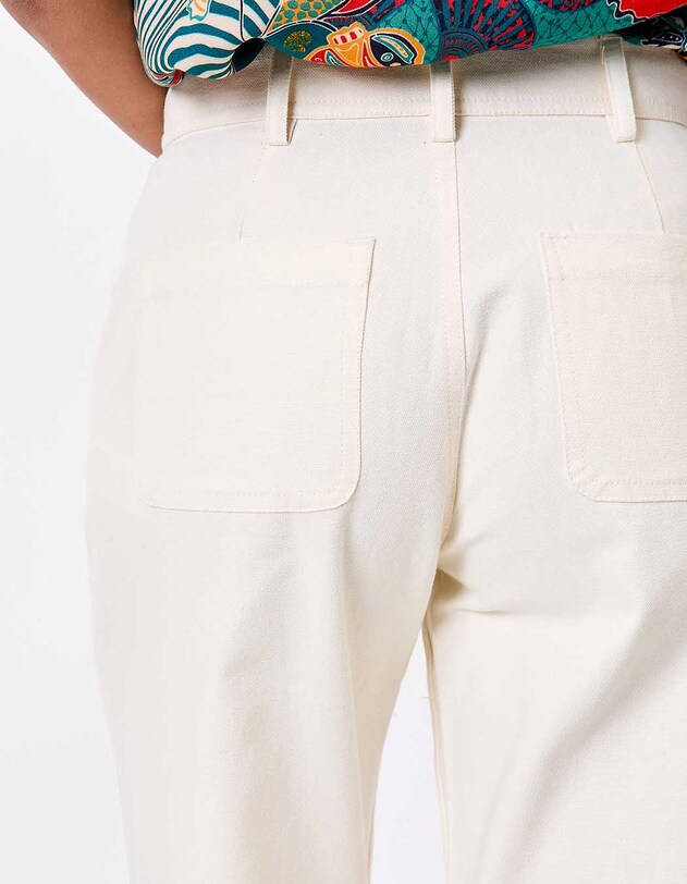 Pantalon droit coton bio &eacute;pais imprim&eacute; La Fianc&eacute;e