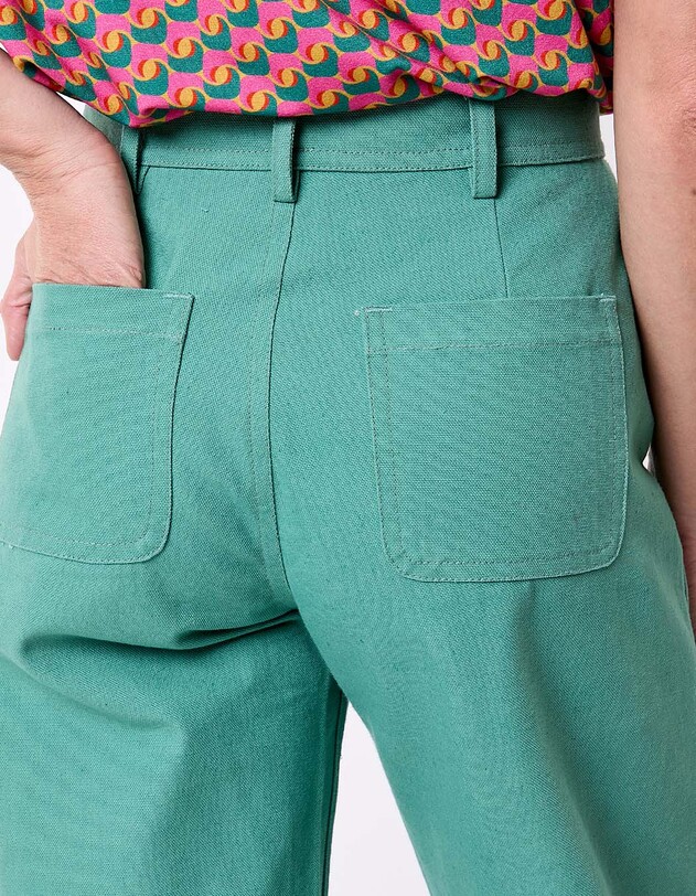Pantalon droit coton bio &eacute;pais imprim&eacute; La Fianc&eacute;e