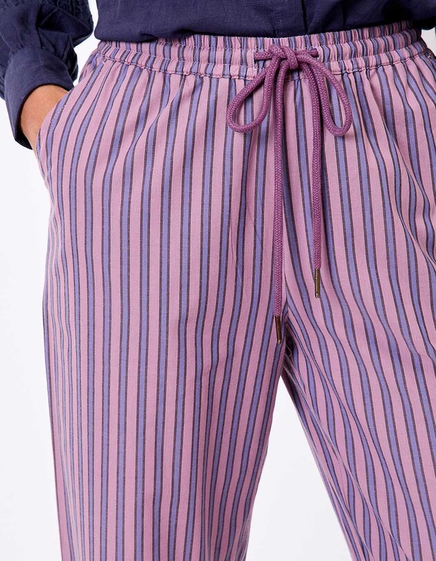 Pantalon rayures coton bio imprim&eacute; La Fianc&eacute;e