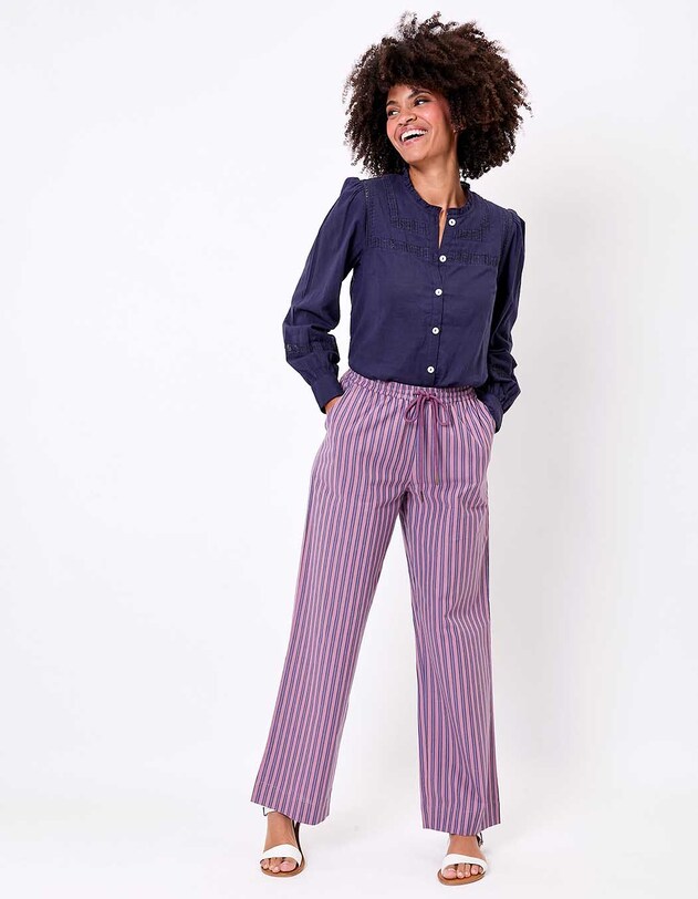 Pantalon rayures coton bio imprim&eacute; La Fianc&eacute;e