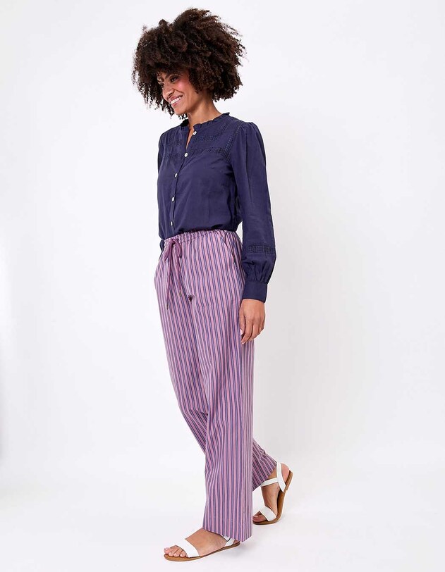 Pantalon rayures coton bio imprim&eacute; La Fianc&eacute;e