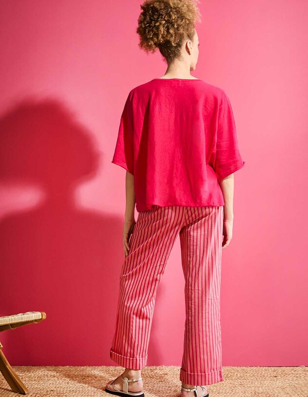 Pantalon rayures coton bio imprim&eacute; La Fianc&eacute;e
