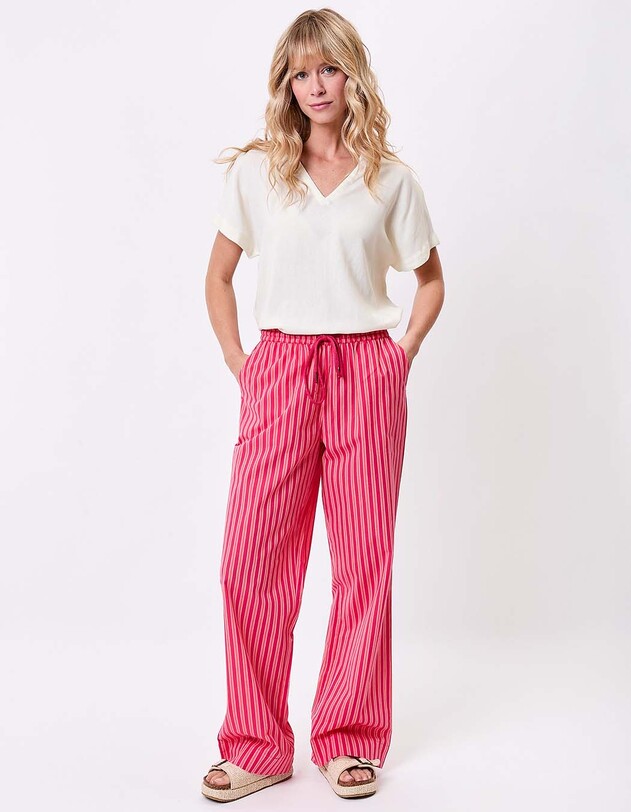 Pantalon rayures coton bio imprim&eacute; La Fianc&eacute;e