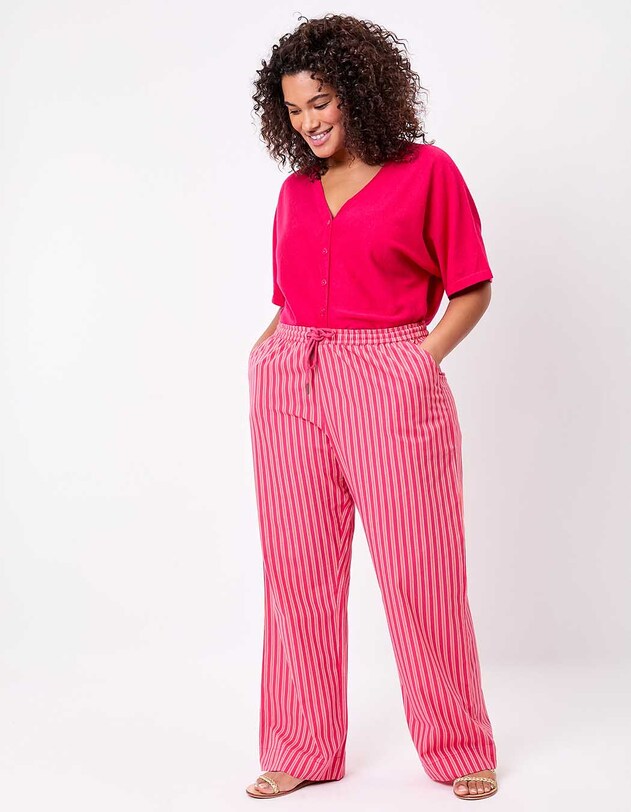 Pantalon rayures coton bio imprim&eacute; La Fianc&eacute;e