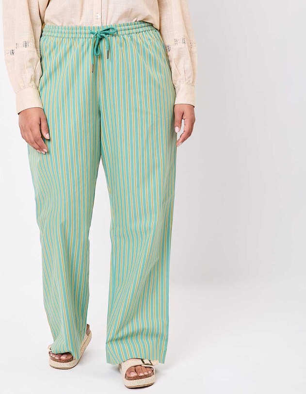 Pantalon rayures coton bio imprim&eacute; La Fianc&eacute;e