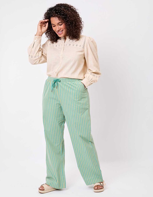 Pantalon rayures coton bio imprim&eacute; La Fianc&eacute;e