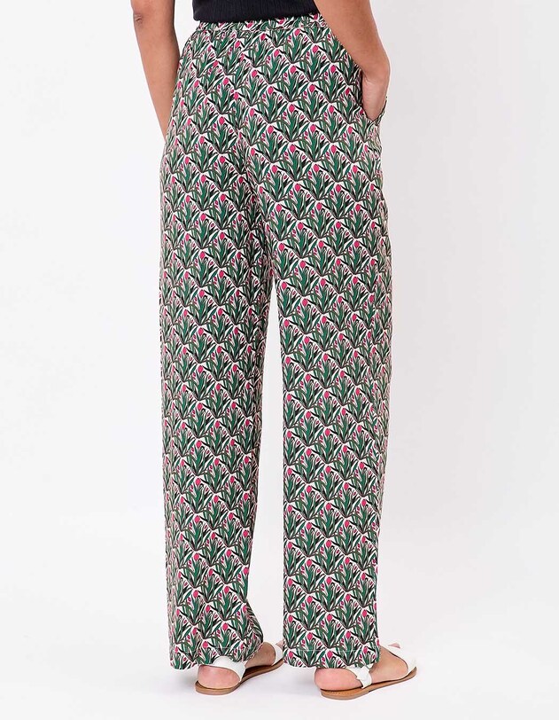 Pantalon fluide élastiqué large imprimé La Fiancée