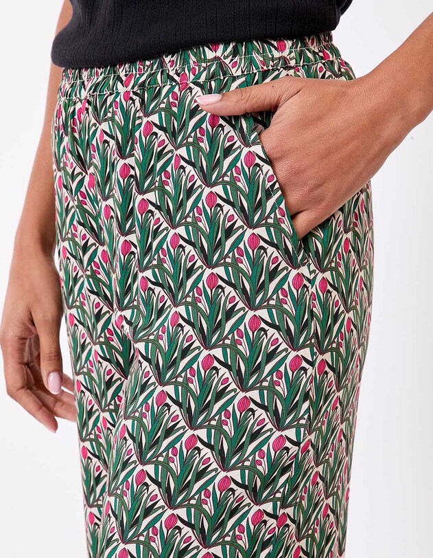 Pantalon fluide élastiqué large imprimé La Fiancée