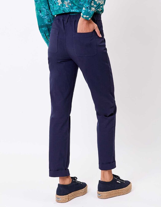 Pantalon ajust&eacute; coton stretch imprim&eacute; La Fianc&eacute;e
