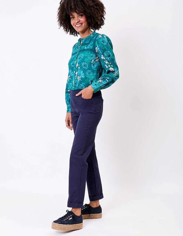 Pantalon ajust&eacute; coton stretch imprim&eacute; La Fianc&eacute;e