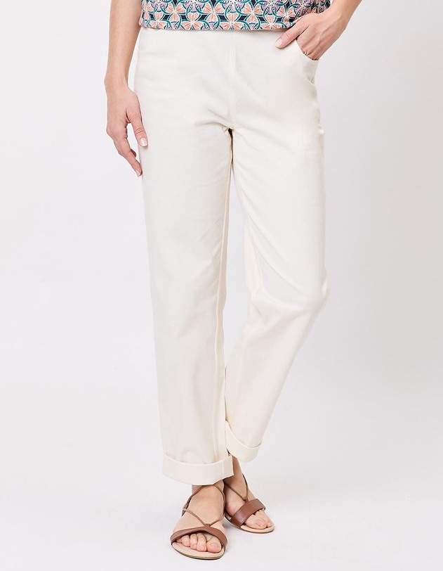 Pantalon ajust&eacute; coton stretch imprim&eacute; La Fianc&eacute;e