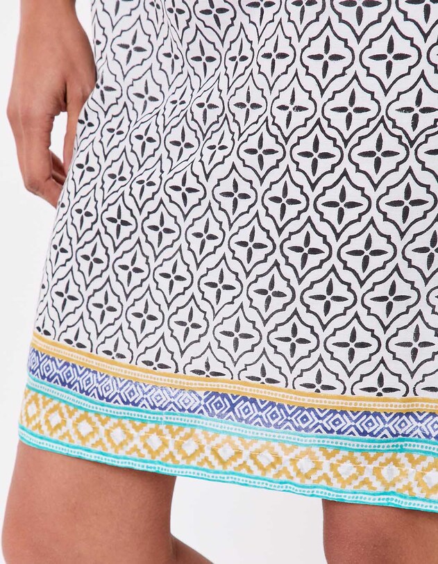 Robe col tunisien voile de coton bio imprim&eacute; La Fianc&eacute;e