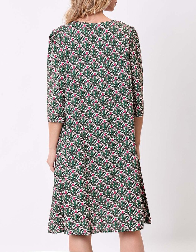 Robe fluide &eacute;vas&eacute;e manches 3/4 imprim&eacute; La Fianc&eacute;e