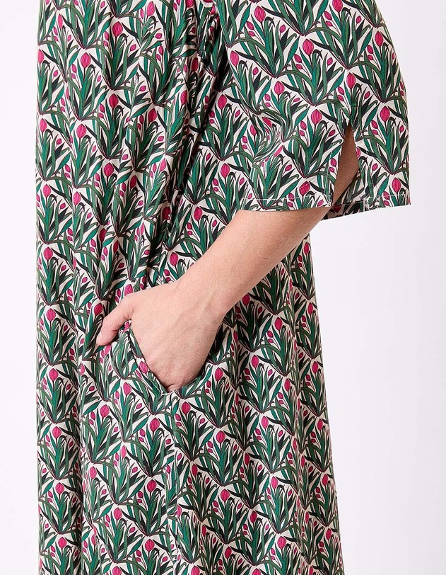 Robe fluide &eacute;vas&eacute;e manches 3/4 imprim&eacute; La Fianc&eacute;e