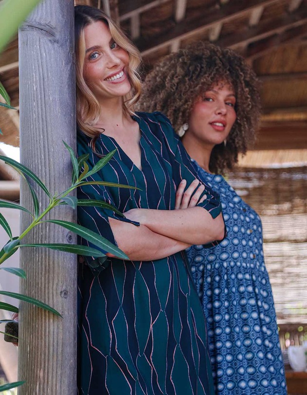 Robe fluide &eacute;vas&eacute;e manches 3/4 imprim&eacute; La Fianc&eacute;e