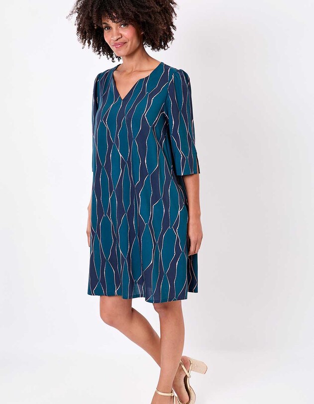 Robe fluide &eacute;vas&eacute;e manches 3/4 imprim&eacute; La Fianc&eacute;e