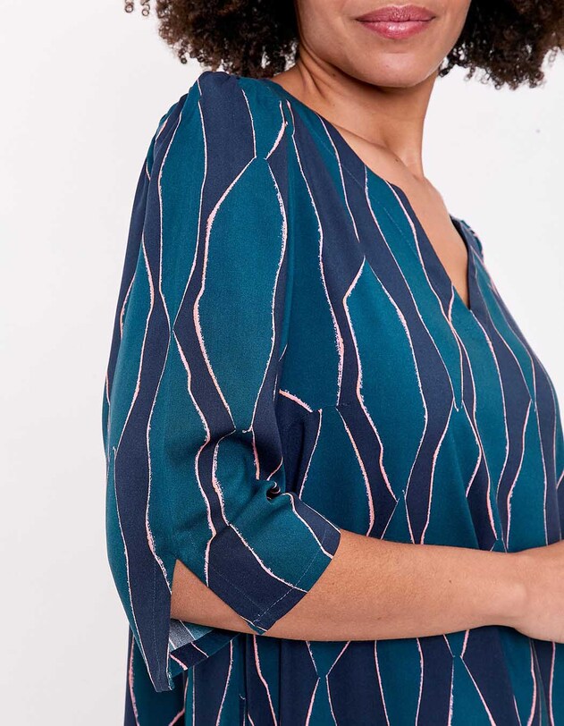 Robe fluide &eacute;vas&eacute;e manches 3/4 imprim&eacute; La Fianc&eacute;e