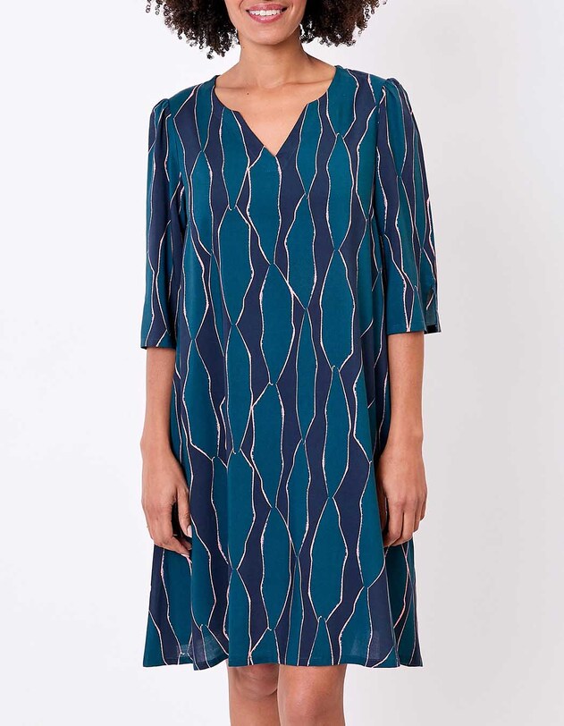 Robe fluide &eacute;vas&eacute;e manches 3/4 imprim&eacute; La Fianc&eacute;e