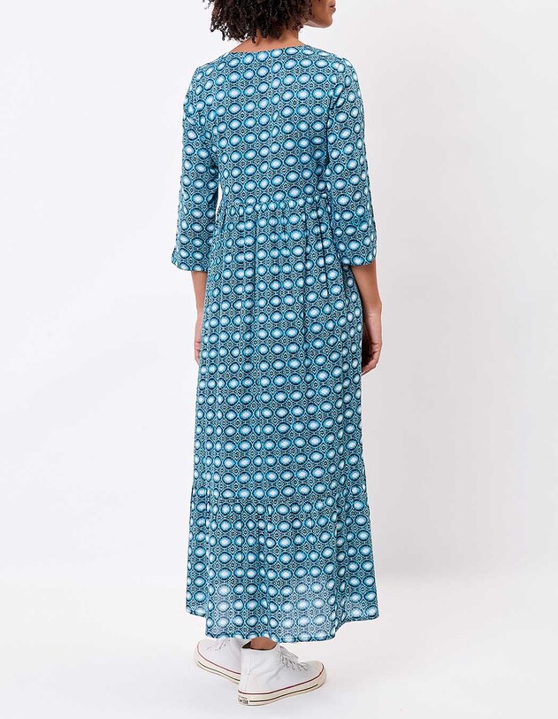 Robe longue imprim&eacute;e en voile de coton imprim&eacute; La Fianc&eacute;e