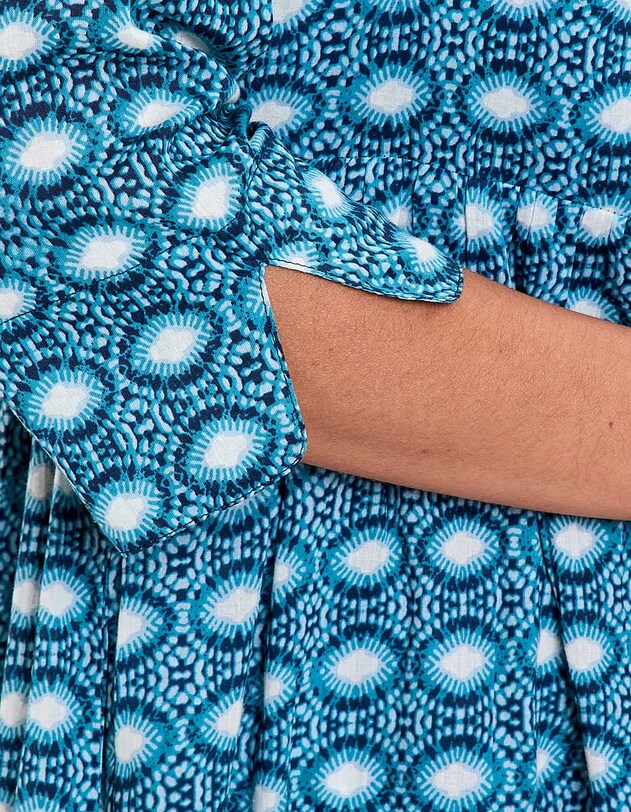 Robe longue imprim&eacute;e en voile de coton imprim&eacute; La Fianc&eacute;e
