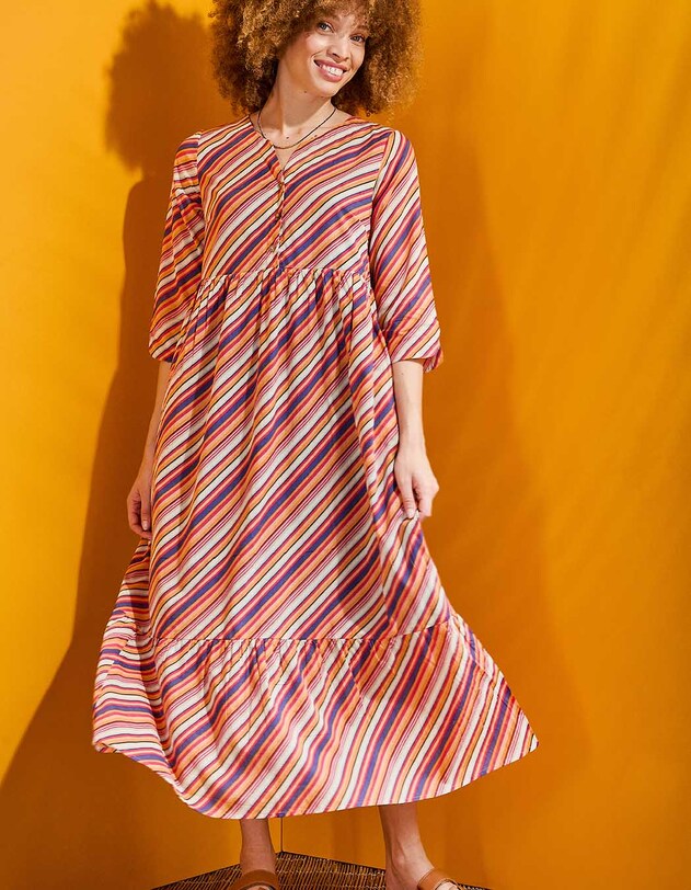 Robe longue imprim&eacute;e en voile de coton imprim&eacute; La Fianc&eacute;e