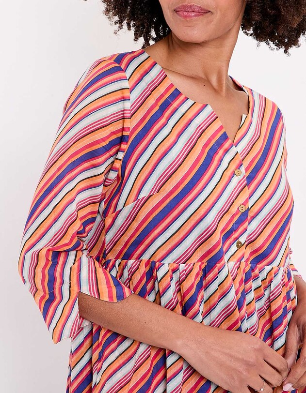 Robe longue imprim&eacute;e en voile de coton imprim&eacute; La Fianc&eacute;e