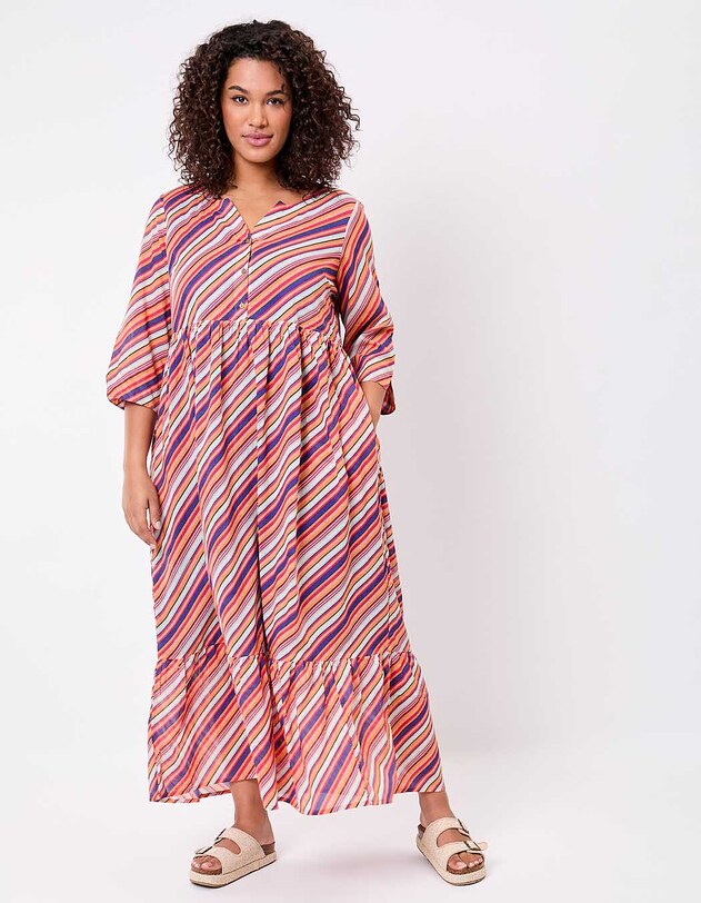 Robe longue imprim&eacute;e en voile de coton imprim&eacute; La Fianc&eacute;e