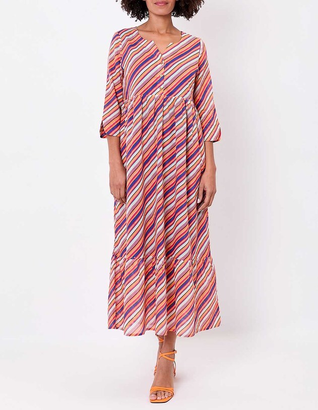 Robe longue imprim&eacute;e en voile de coton imprim&eacute; La Fianc&eacute;e