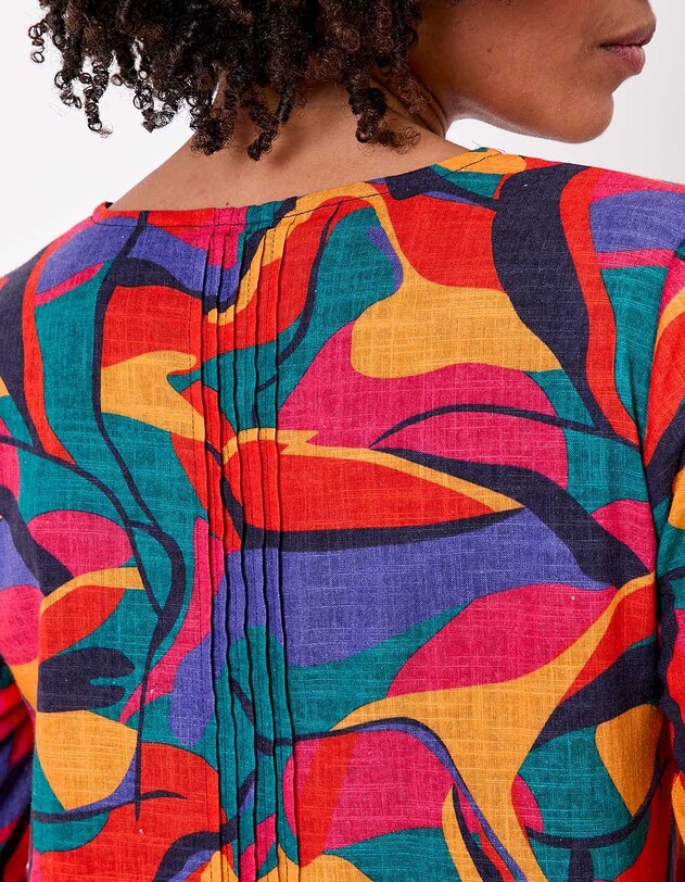 Robe &eacute;vas&eacute;e coton bio pliss&eacute; imprim&eacute; La Fianc&eacute;e