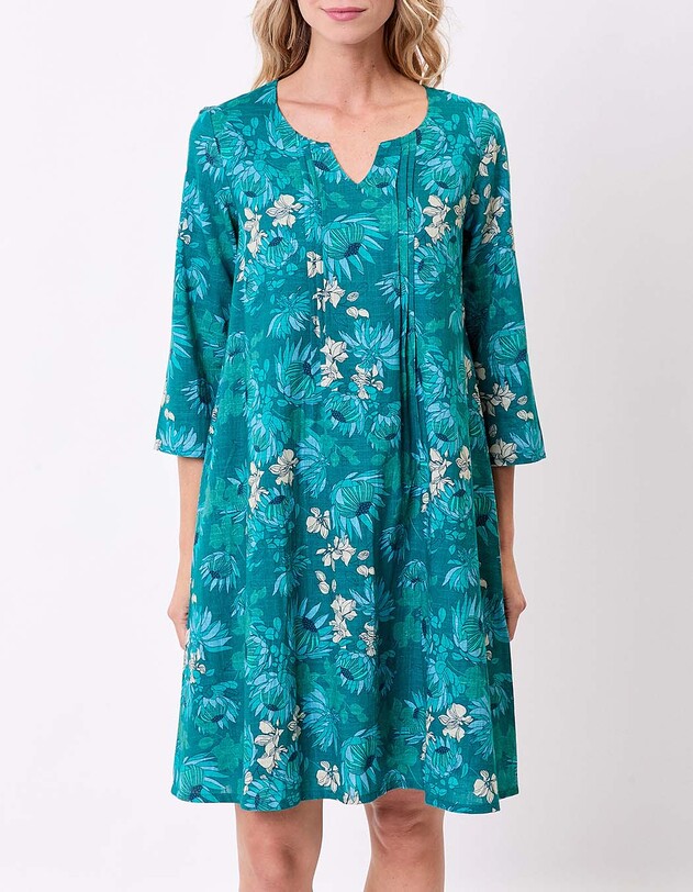 Robe &eacute;vas&eacute;e coton bio pliss&eacute; imprim&eacute; La Fianc&eacute;e