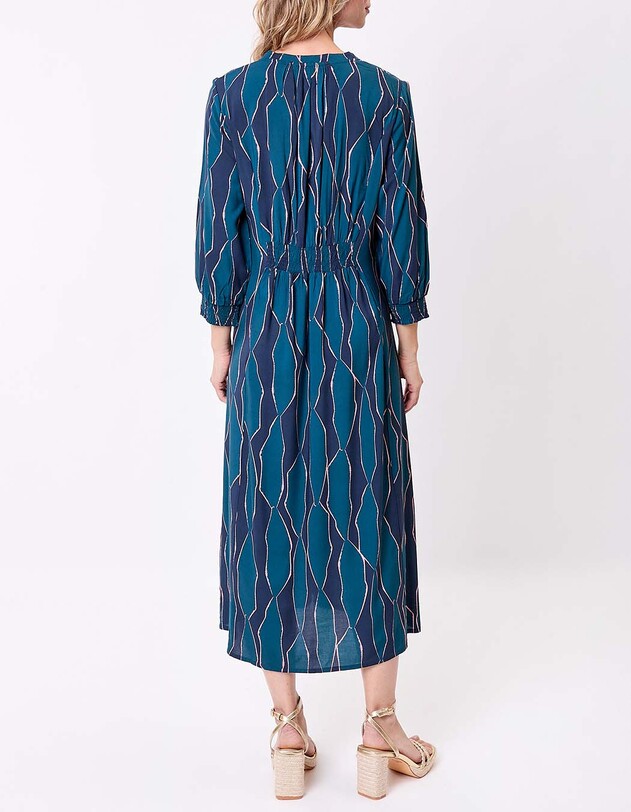 Robe midi fluide ajust&eacute;e imprim&eacute; La Fianc&eacute;e