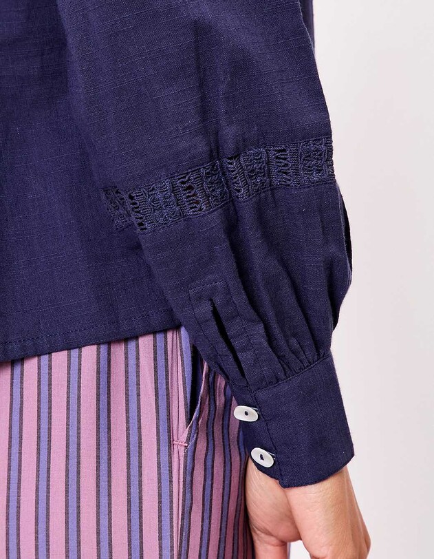 Chemise macram&eacute; coton bio imprim&eacute; La Fianc&eacute;e