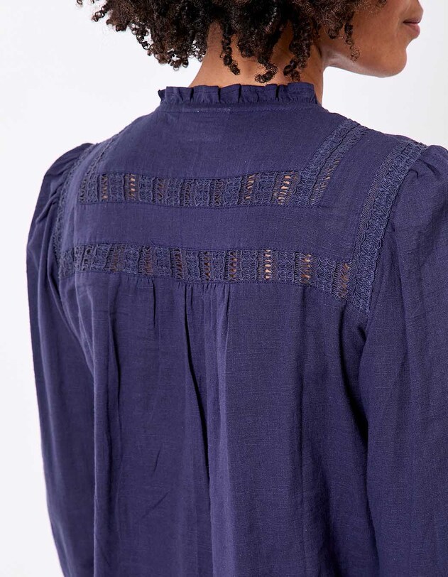 Chemise macram&eacute; coton bio imprim&eacute; La Fianc&eacute;e