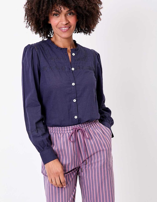 Chemise macram&eacute; coton bio imprim&eacute; La Fianc&eacute;e