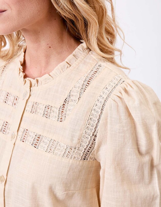 Chemise macram&eacute; coton bio imprim&eacute; La Fianc&eacute;e