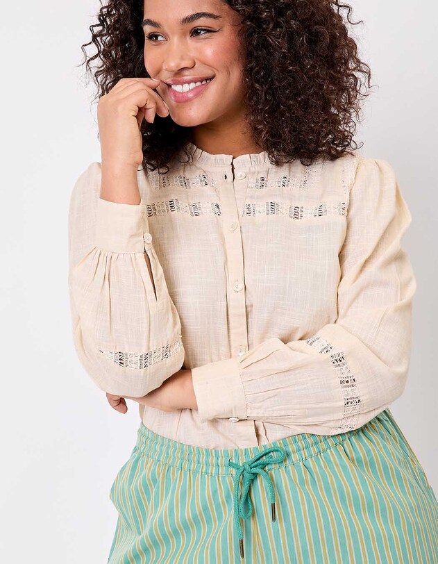 Chemise macram&eacute; coton bio imprim&eacute; La Fianc&eacute;e