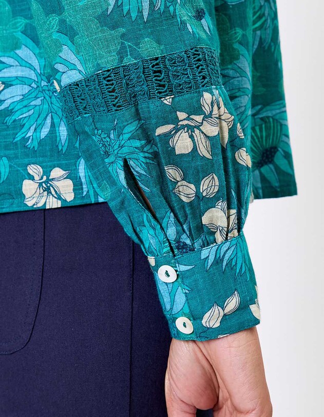 Chemise macram&eacute; coton bio imprim&eacute; La Fianc&eacute;e