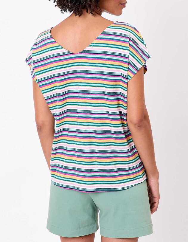 T-shirt coton bio col V imprim&eacute; La Fianc&eacute;e