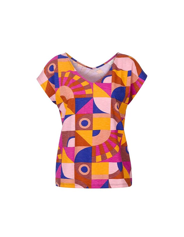 T-shirt coton bio col V imprim&eacute; La Fianc&eacute;e