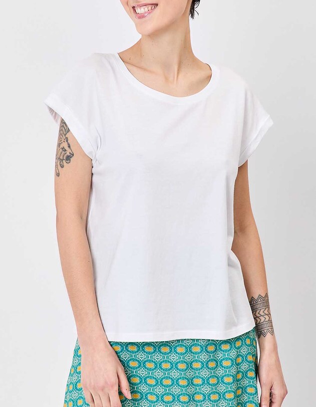 T-shirt coton bio dentelle imprim&eacute; La Fianc&eacute;e