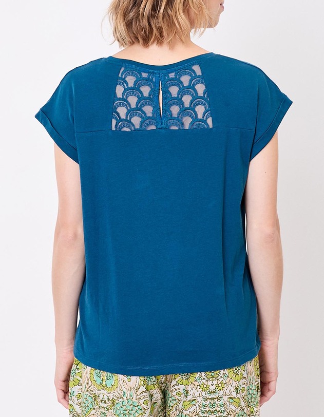 T-shirt coton bio dentelle imprim&eacute; La Fianc&eacute;e