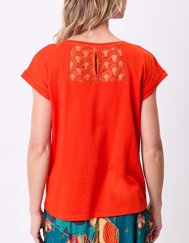 T-shirt coton bio dentelle imprimé La Fiancée