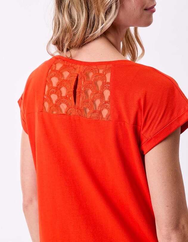T-shirt coton bio dentelle imprimé La Fiancée