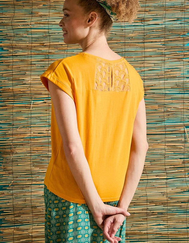 T-shirt coton bio dentelle imprim&eacute; La Fianc&eacute;e