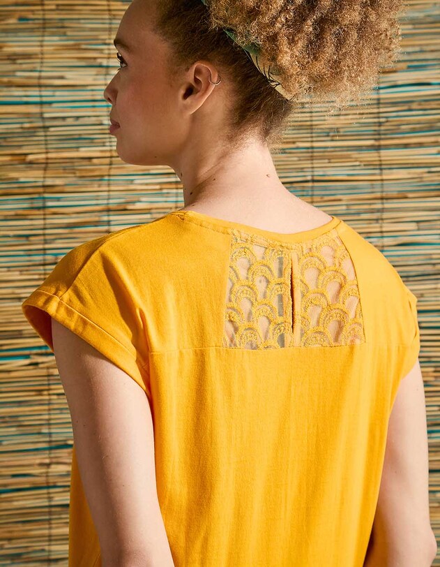 T-shirt coton bio dentelle imprim&eacute; La Fianc&eacute;e