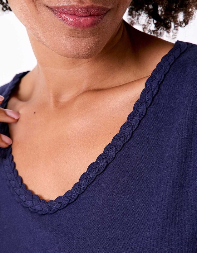 T-shirt coton bio col tress&eacute; imprim&eacute; La Fianc&eacute;e