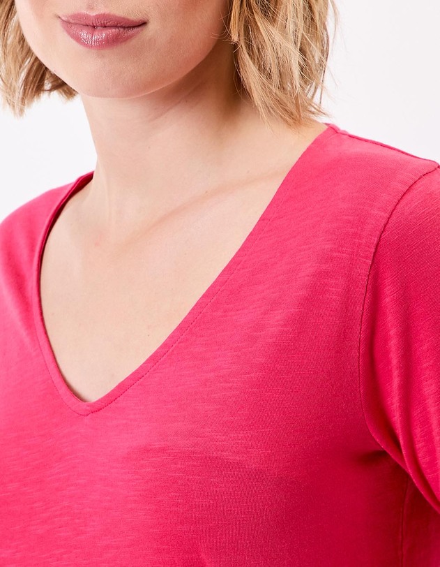 T-shirt uni manches 3/4 coton bio imprim&eacute; La Fianc&eacute;e